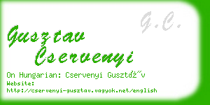 gusztav cservenyi business card